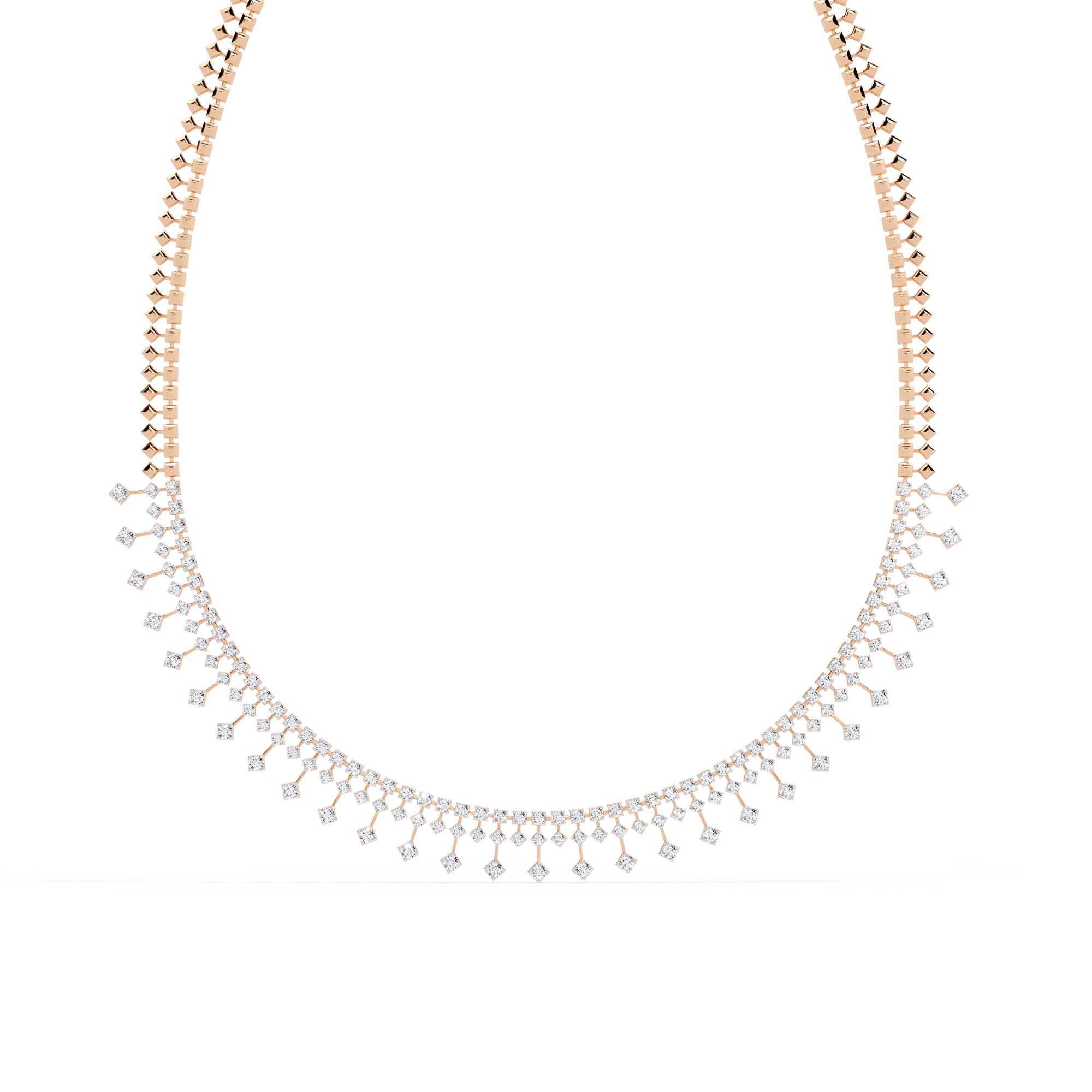 Solitairekart 4.51ct Graduated Natural Diamond Drop Necklace-HI Color, VS-SI Clarity